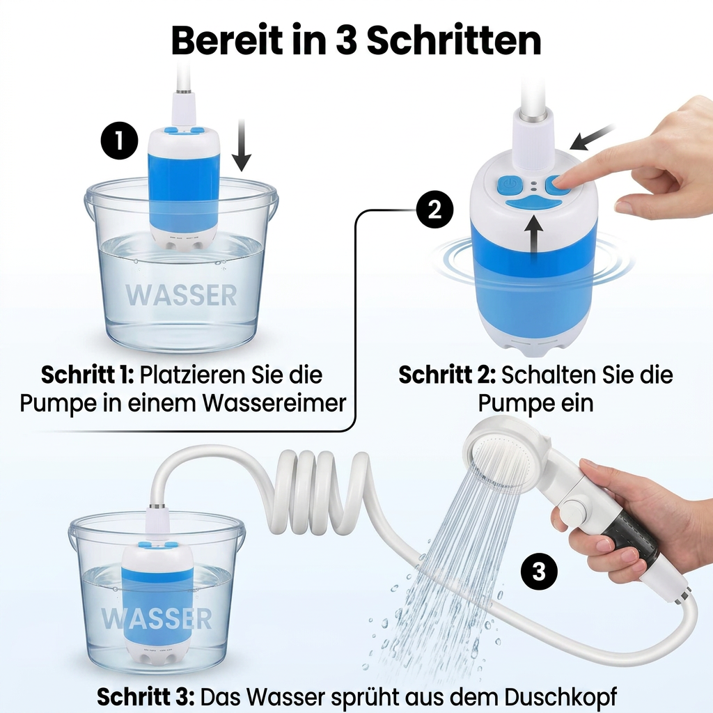 🚿 AquaGo™ | Die tragbare Dusche für jedes Abenteuer