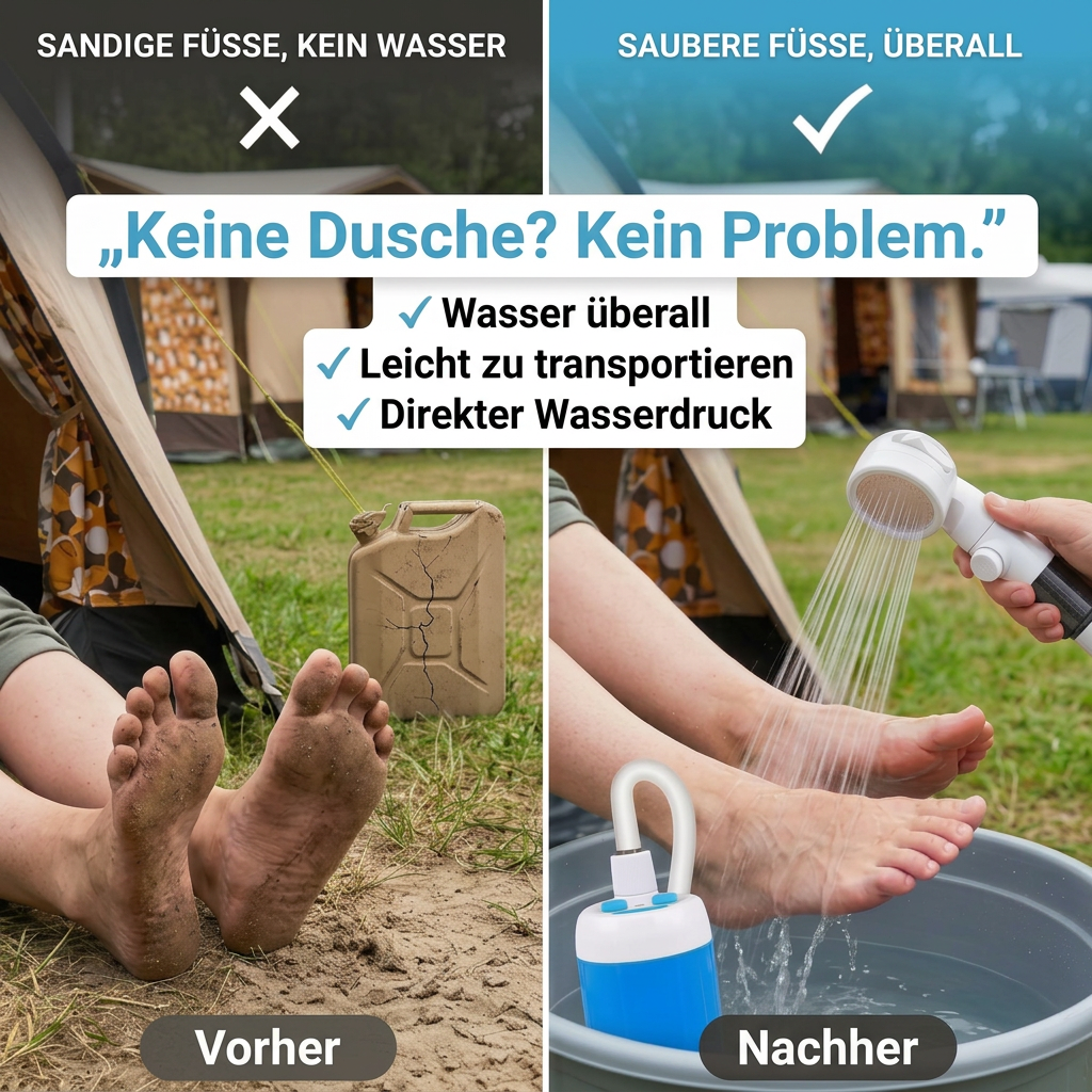 🚿 AquaGo™ | Die tragbare Dusche für jedes Abenteuer